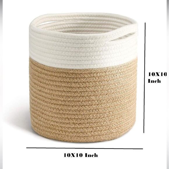 🆕Set of 4 Baskets White Seagrass & Rope - Picture 7 of 9